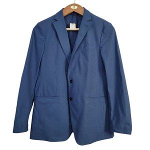 Sene Soho Flex Tech Sport Coat Unstructured Blazer Jacket Blue Custom Size 44